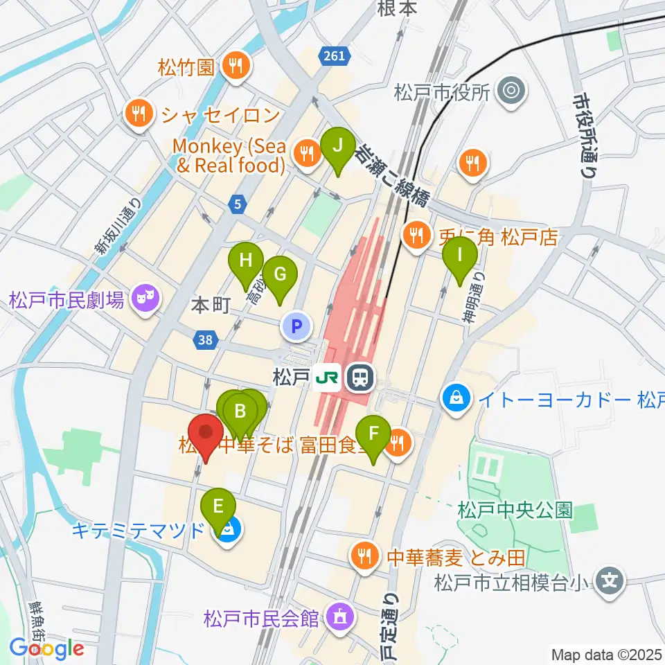 松戸コルコバード周辺のホテル一覧地図