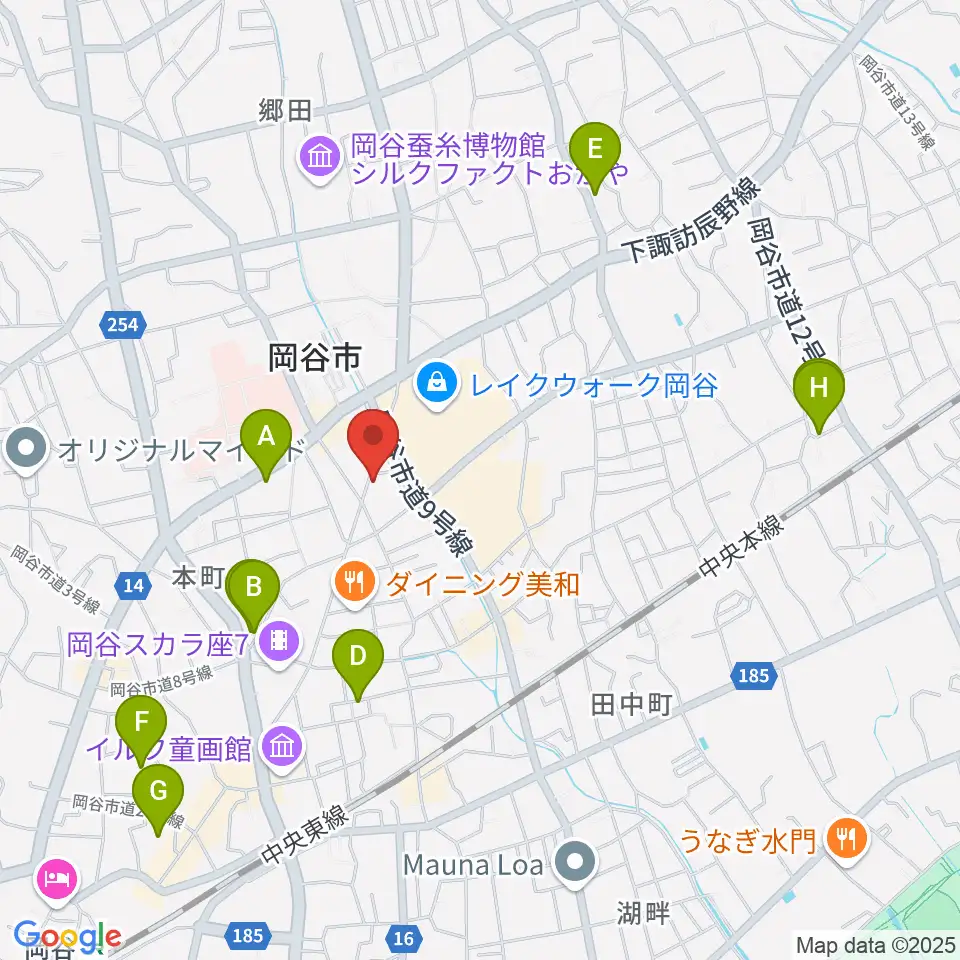 岡谷ファイブペニーズ周辺のホテル一覧地図