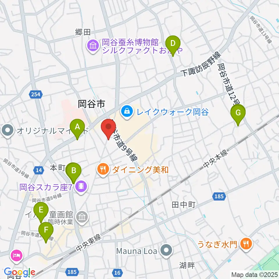 岡谷ファイブペニーズ周辺のホテル一覧地図