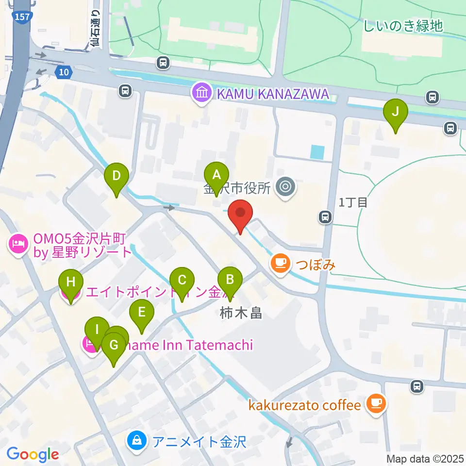 金沢もっきりや周辺のホテル一覧地図