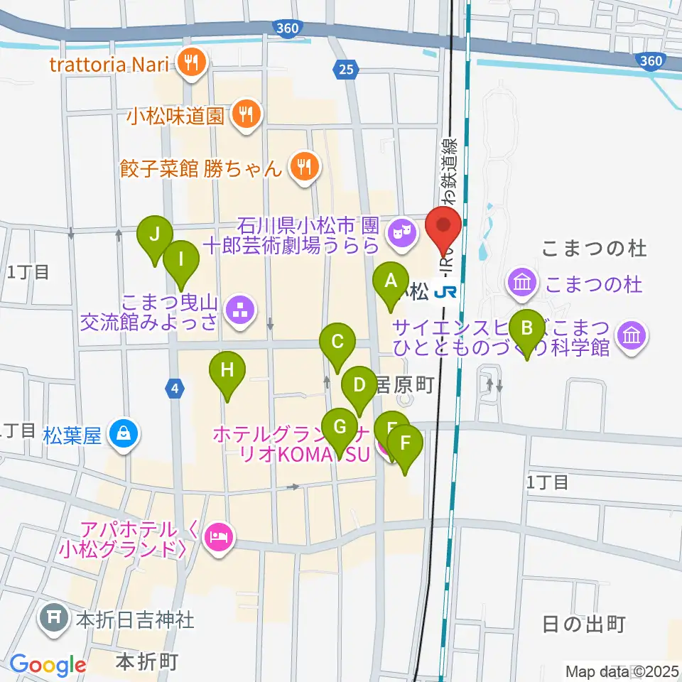 小松市民交流プラザ The MAT'S周辺のホテル一覧地図