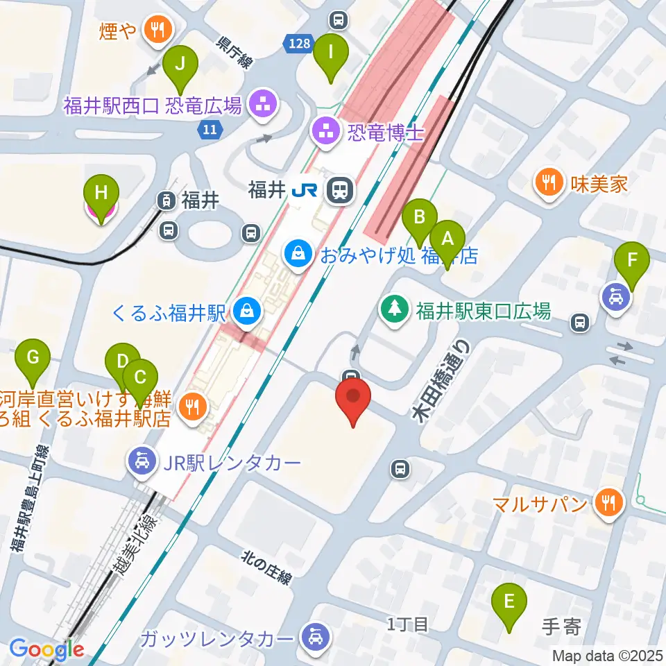 福井県県民ホール周辺のホテル一覧地図