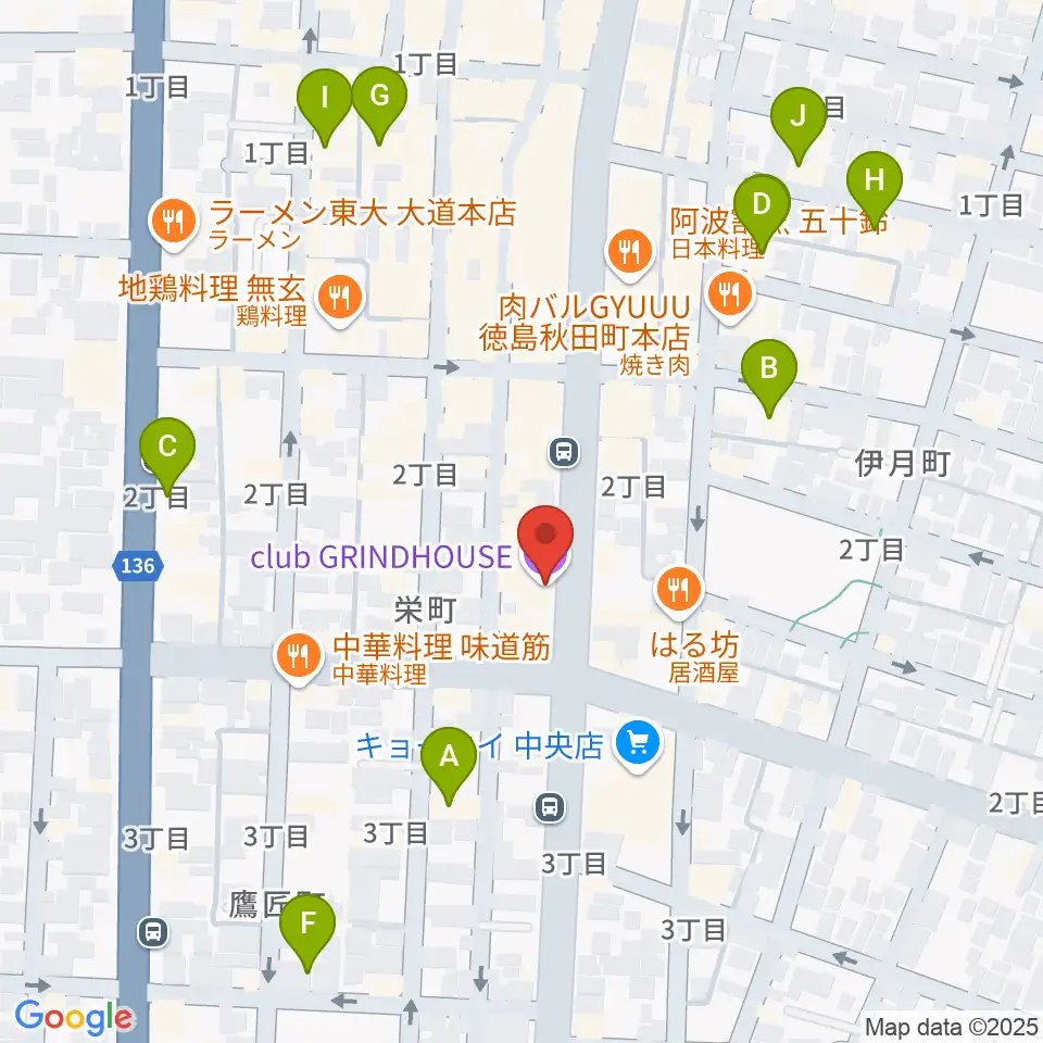 club GRINDHOUSE周辺のホテル一覧地図