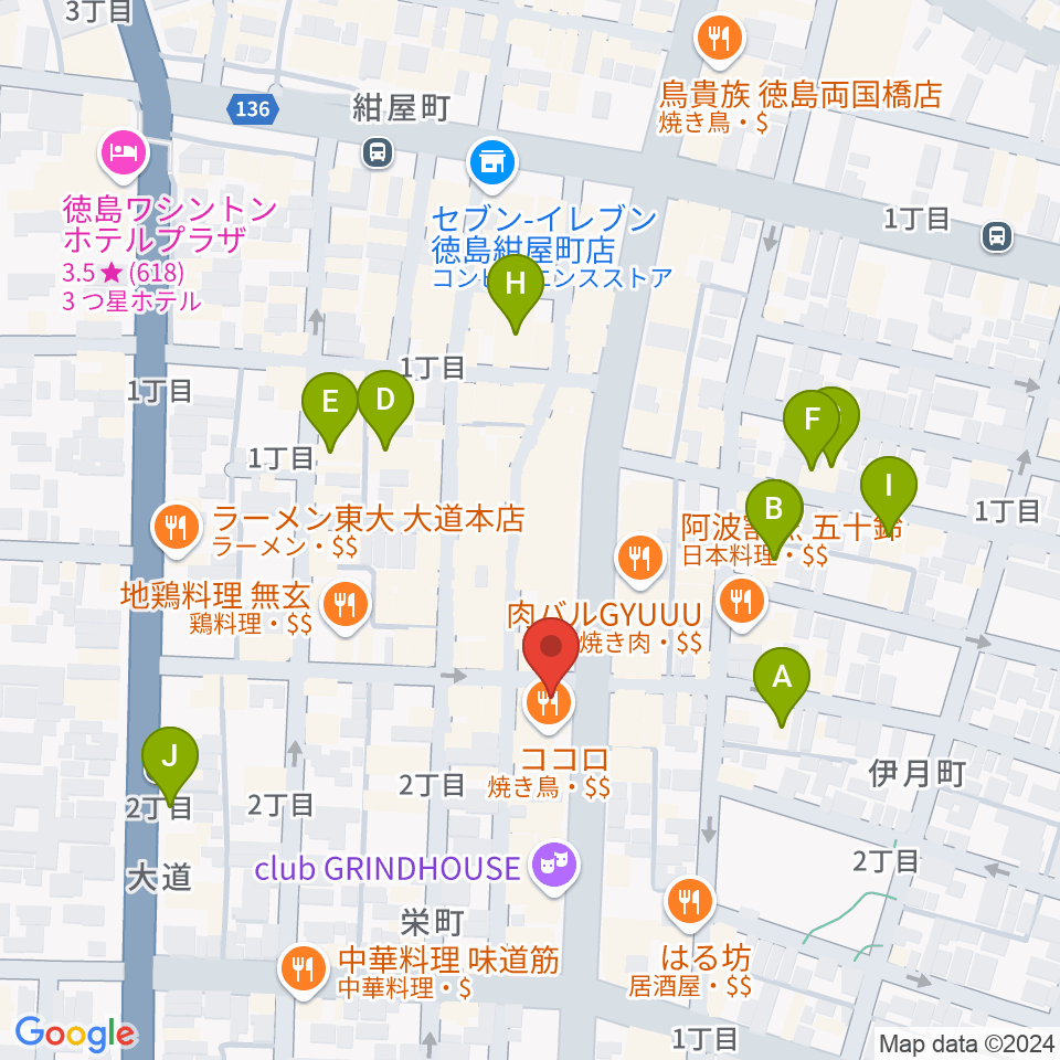 徳島SWING周辺のホテル一覧地図