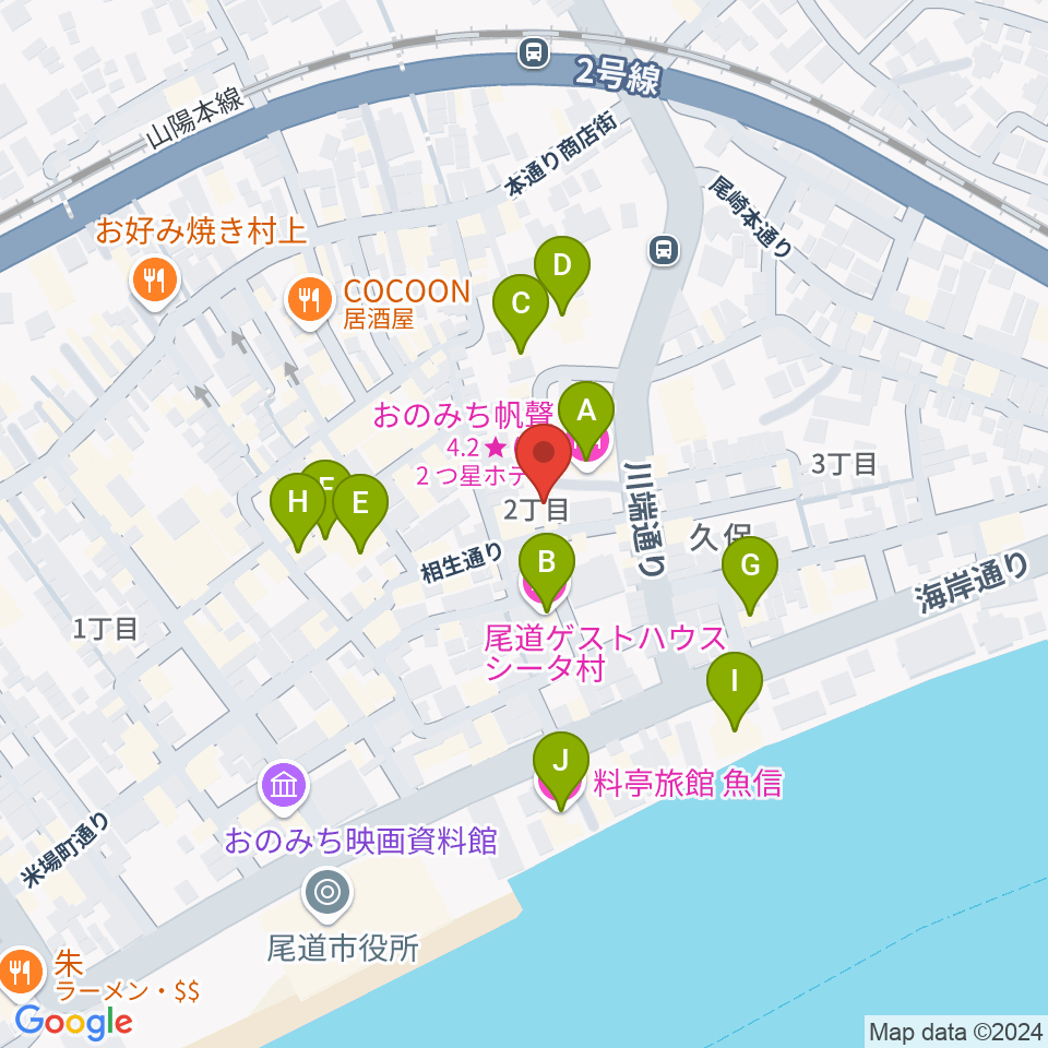 尾道B×B周辺のホテル一覧地図