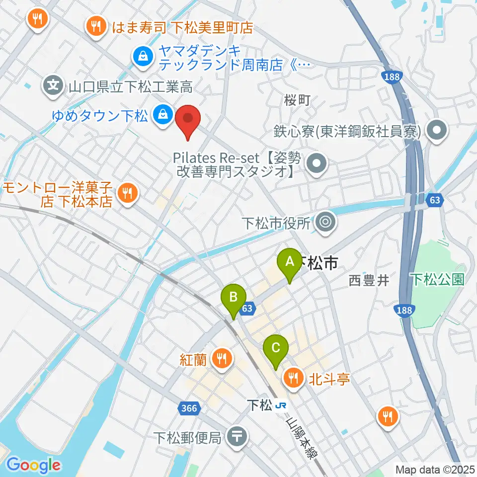 スターピアくだまつ 下松市文化会館周辺のホテル一覧地図