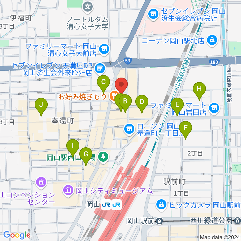 オルガホール周辺のホテル一覧地図