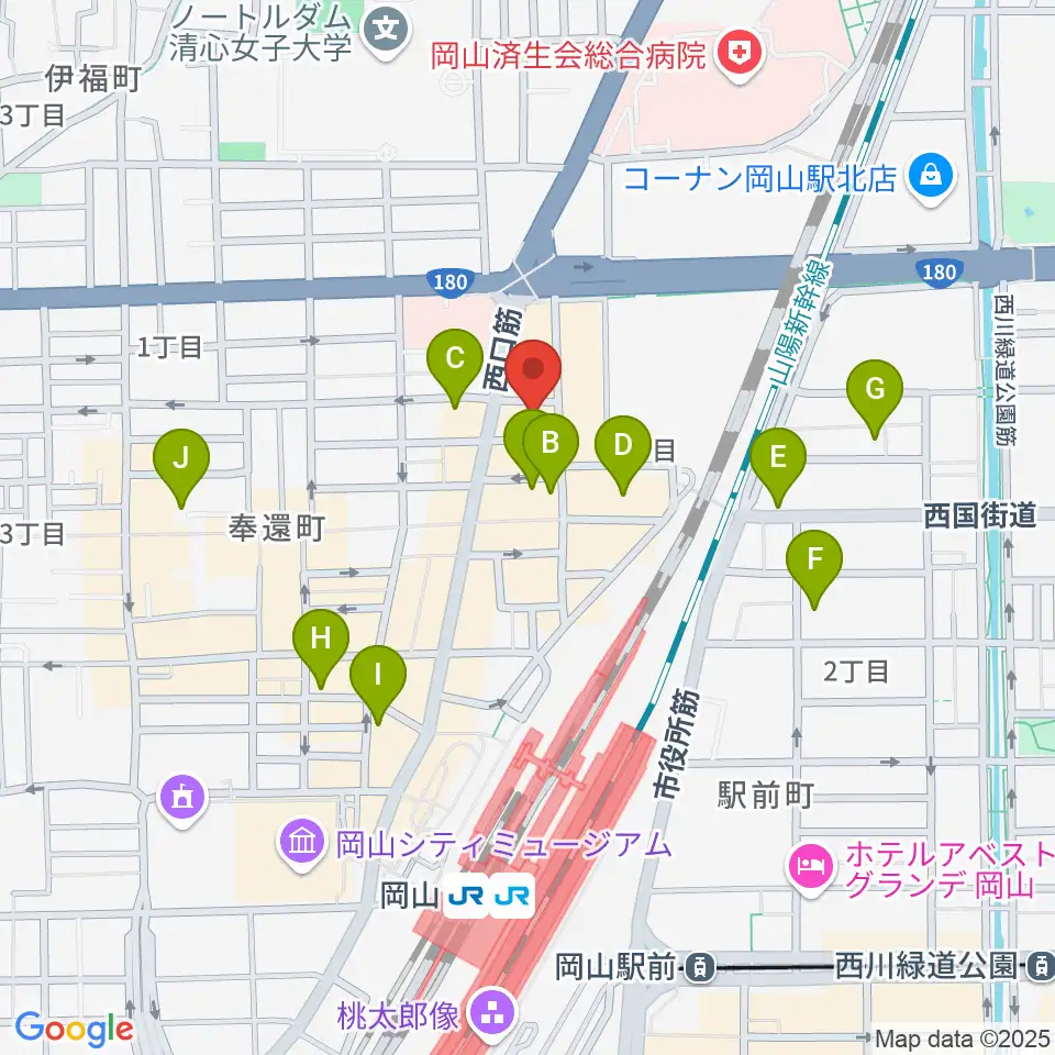 オルガホール周辺のホテル一覧地図