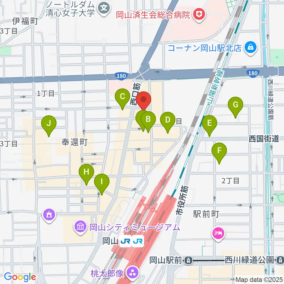 オルガホール周辺のホテル一覧地図