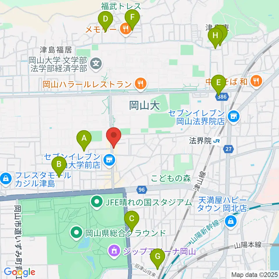 岡山ペパーランド周辺のホテル一覧地図