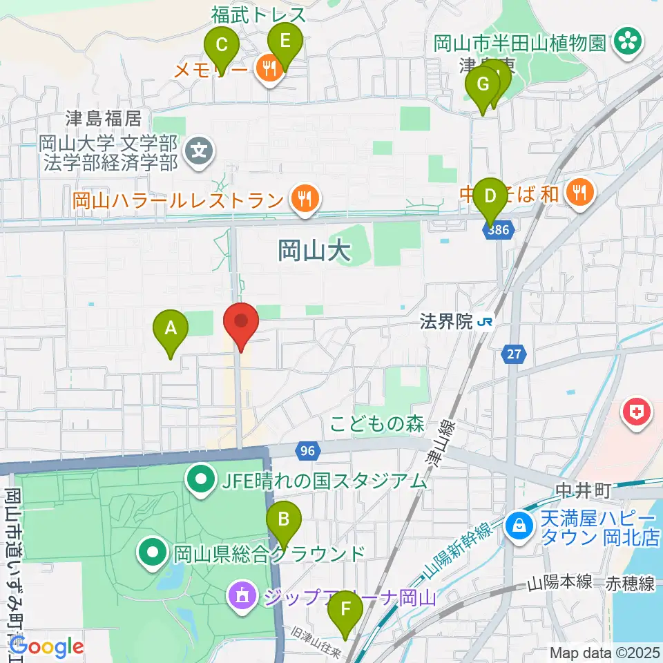 岡山ペパーランド周辺のホテル一覧地図
