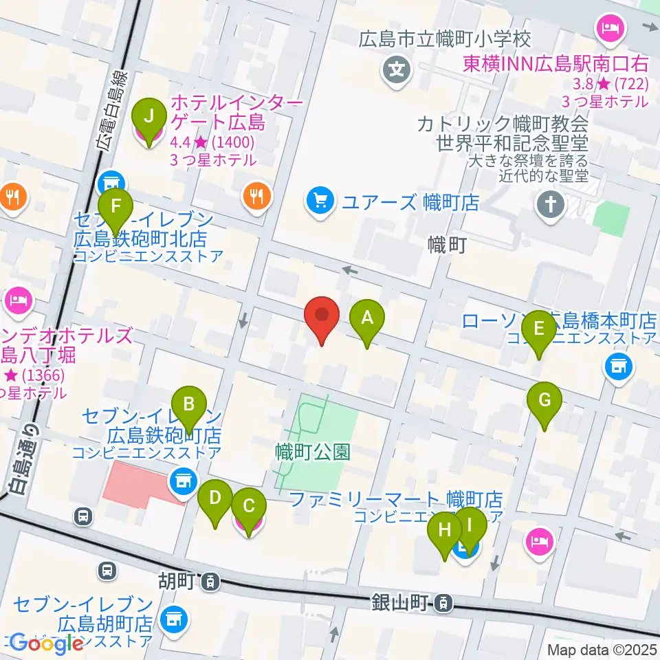 広島CAVE-BE周辺のホテル一覧地図