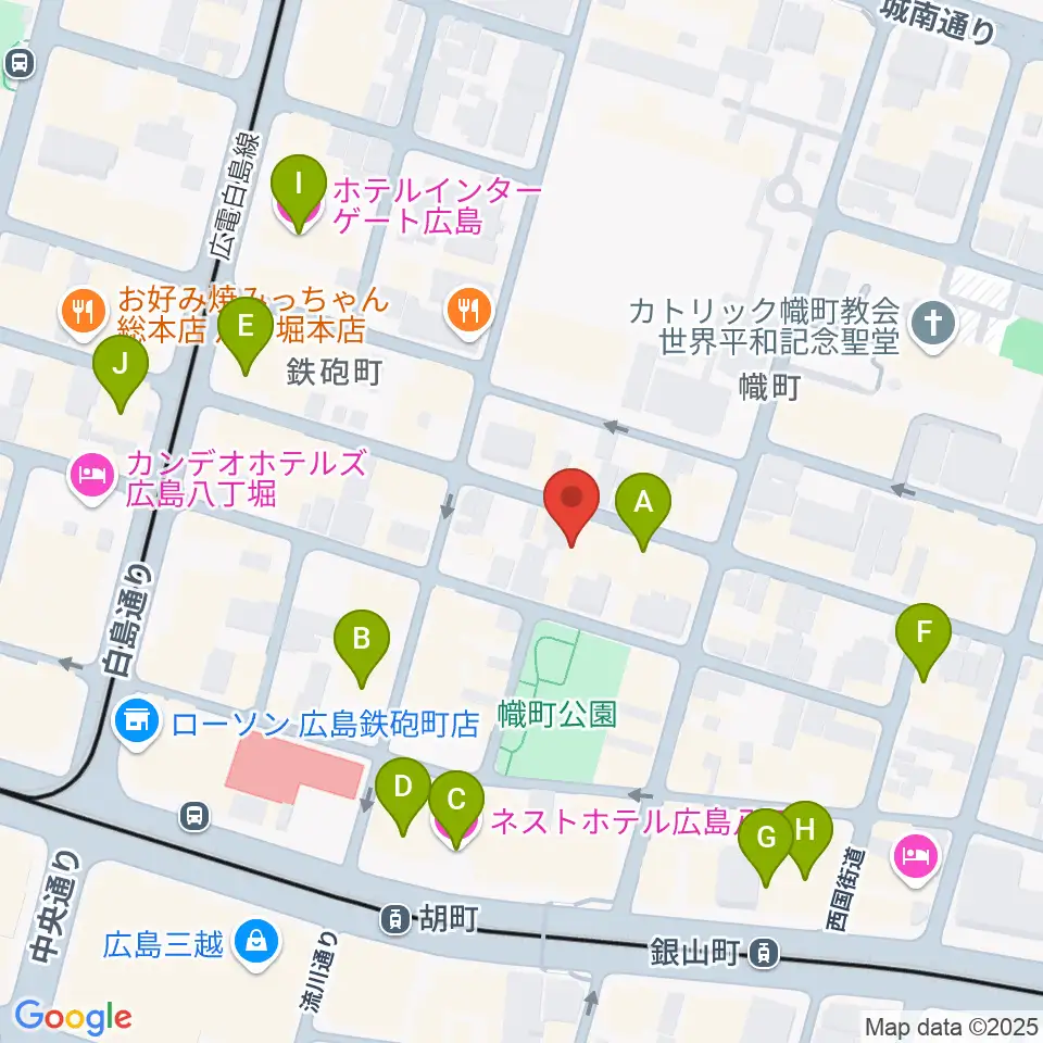 広島CAVE-BE周辺のホテル一覧地図