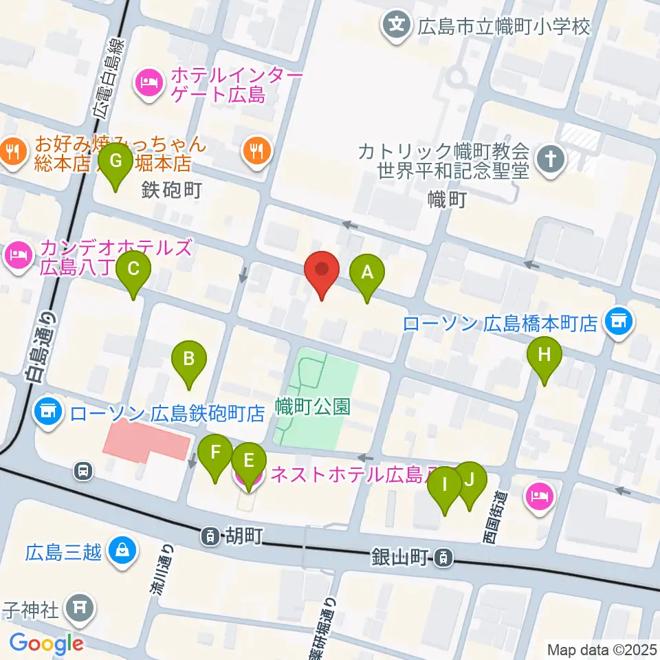 広島CAVE-BE周辺のホテル一覧地図