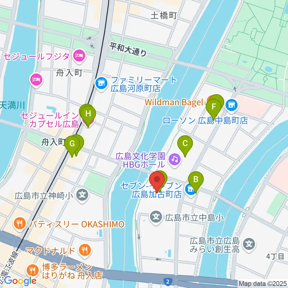 広島JMSアステールプラザ周辺のホテル一覧地図
