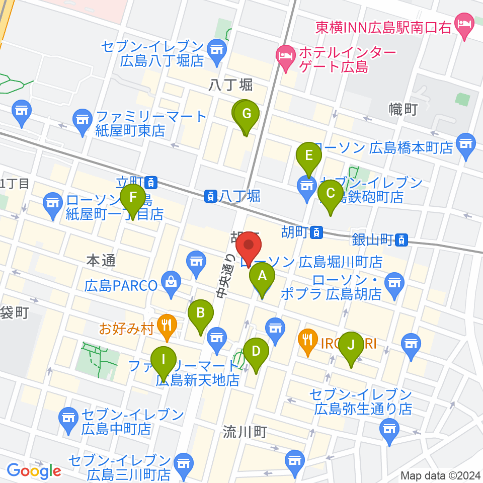 広島セカンドクラッチ周辺のホテル一覧地図
