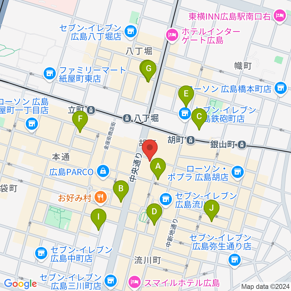 広島セカンドクラッチ周辺のホテル一覧地図