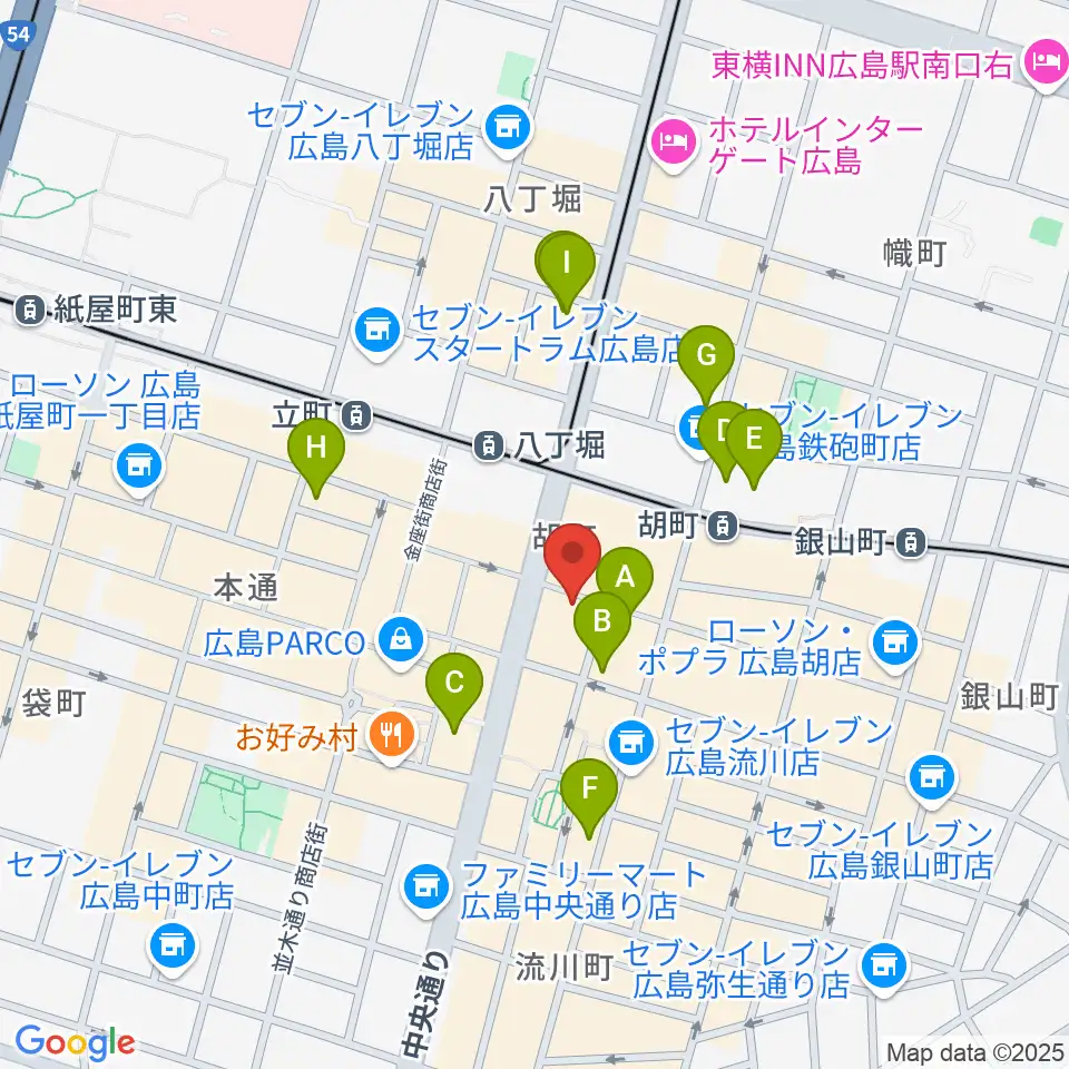 広島セカンドクラッチ周辺のホテル一覧地図