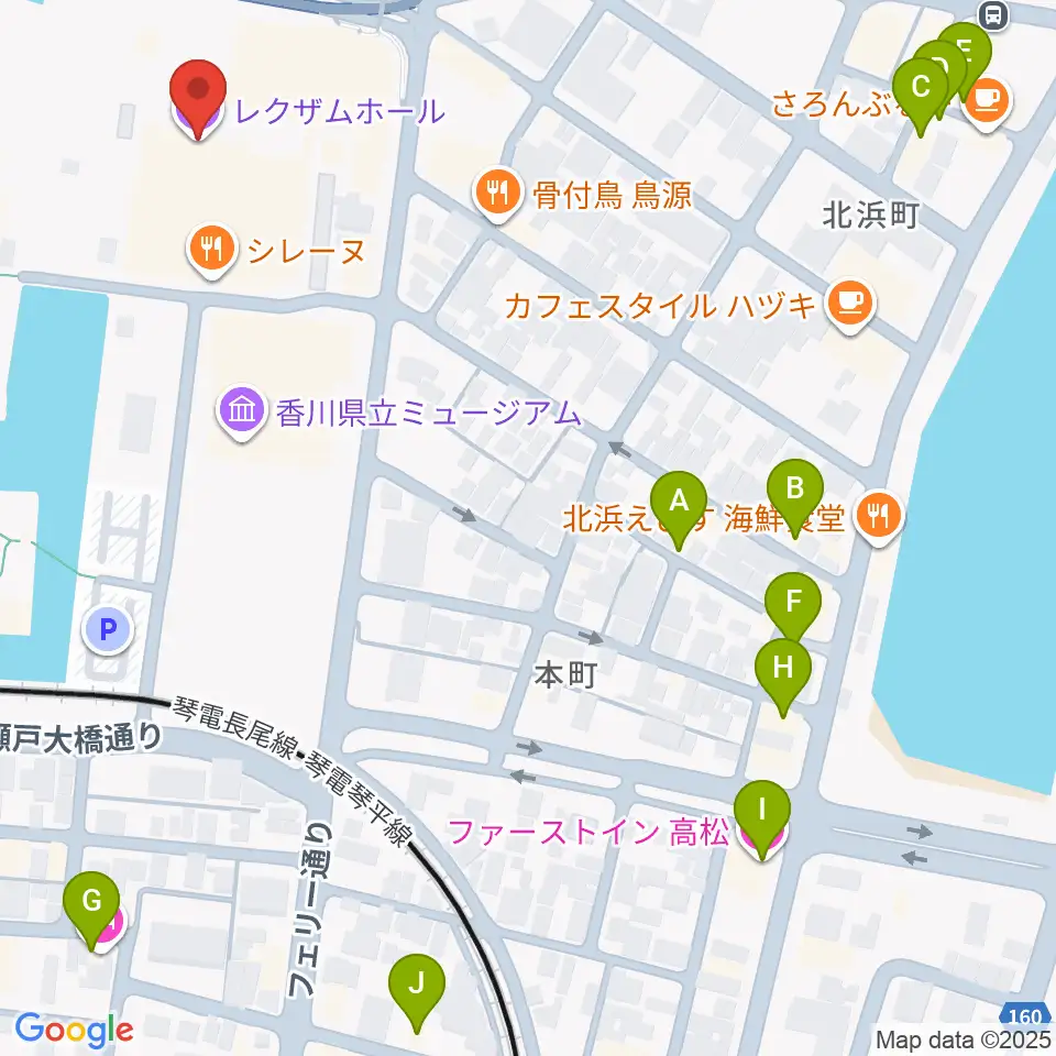 レクザムホール周辺のホテル一覧地図
