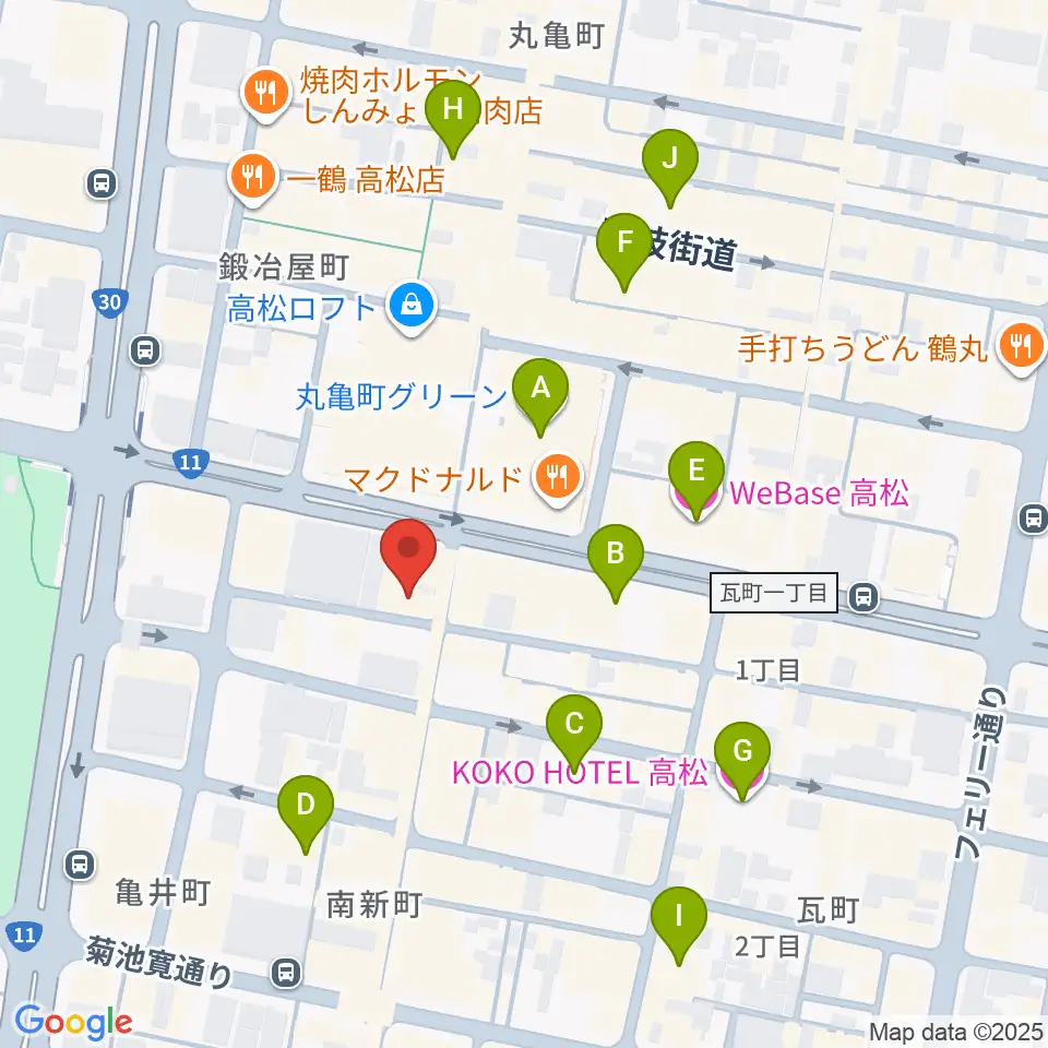 高松DIME周辺のホテル一覧地図