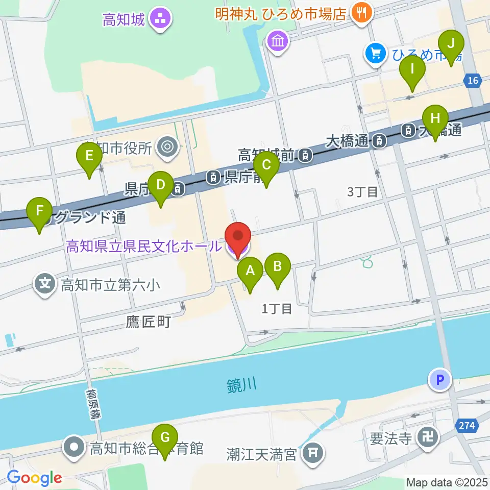 新来島高知重工ホール周辺のホテル一覧地図