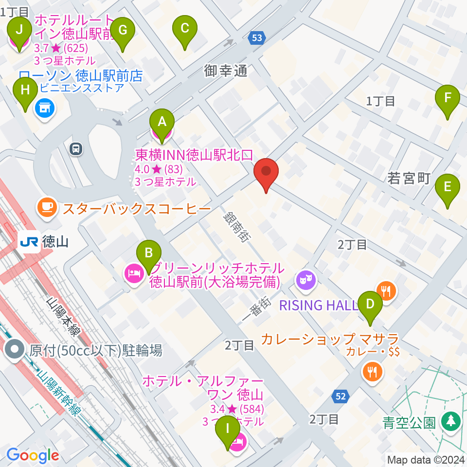 周南ライズ周辺のホテル一覧地図