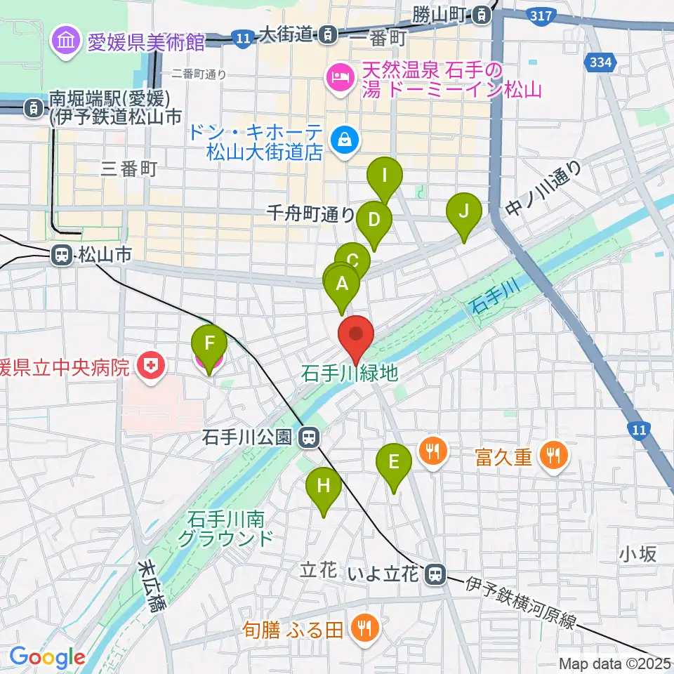 松山サロンキティ周辺のホテル一覧地図