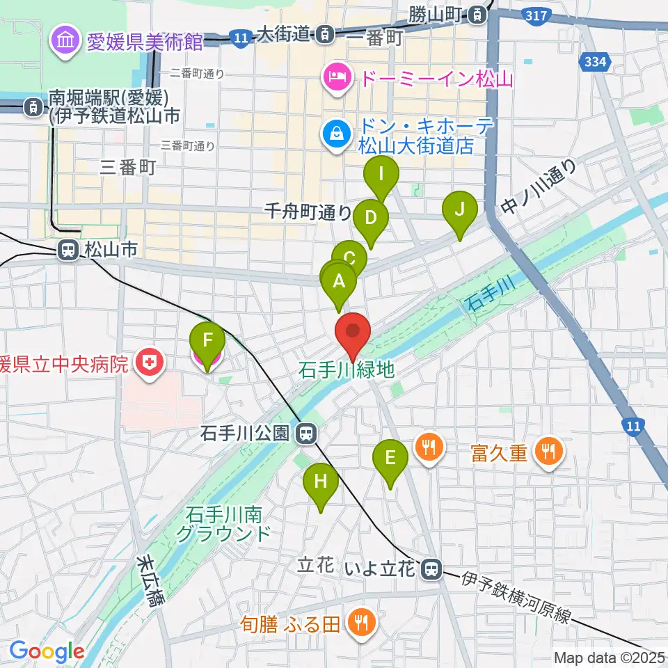 松山サロンキティ周辺のホテル一覧地図