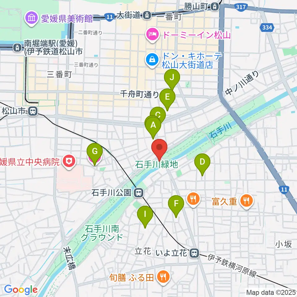 松山サロンキティ周辺のホテル一覧地図
