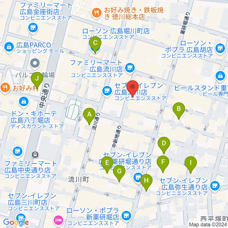 広島LIVE Cafe' Jive周辺のホテル一覧地図