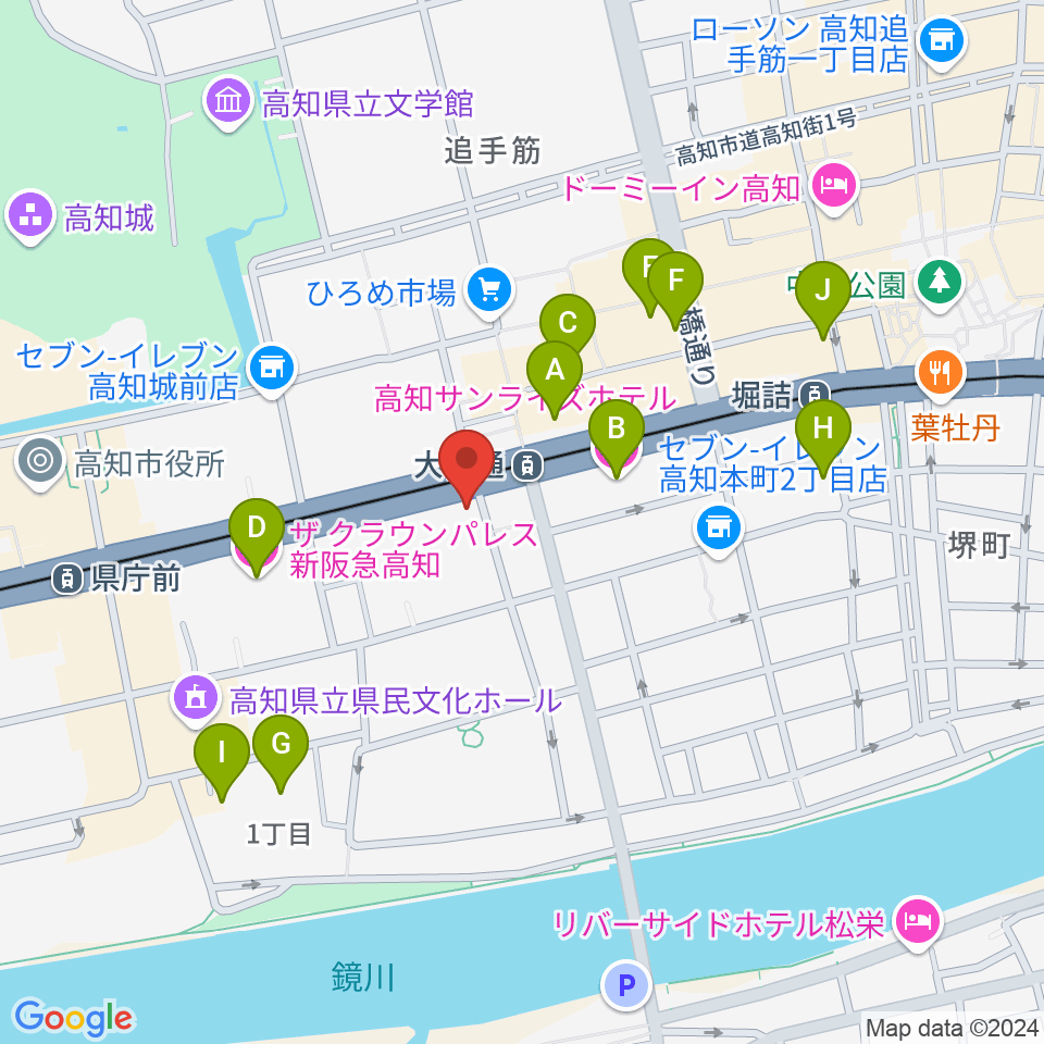 ラ・ヴィータホール周辺のホテル一覧地図