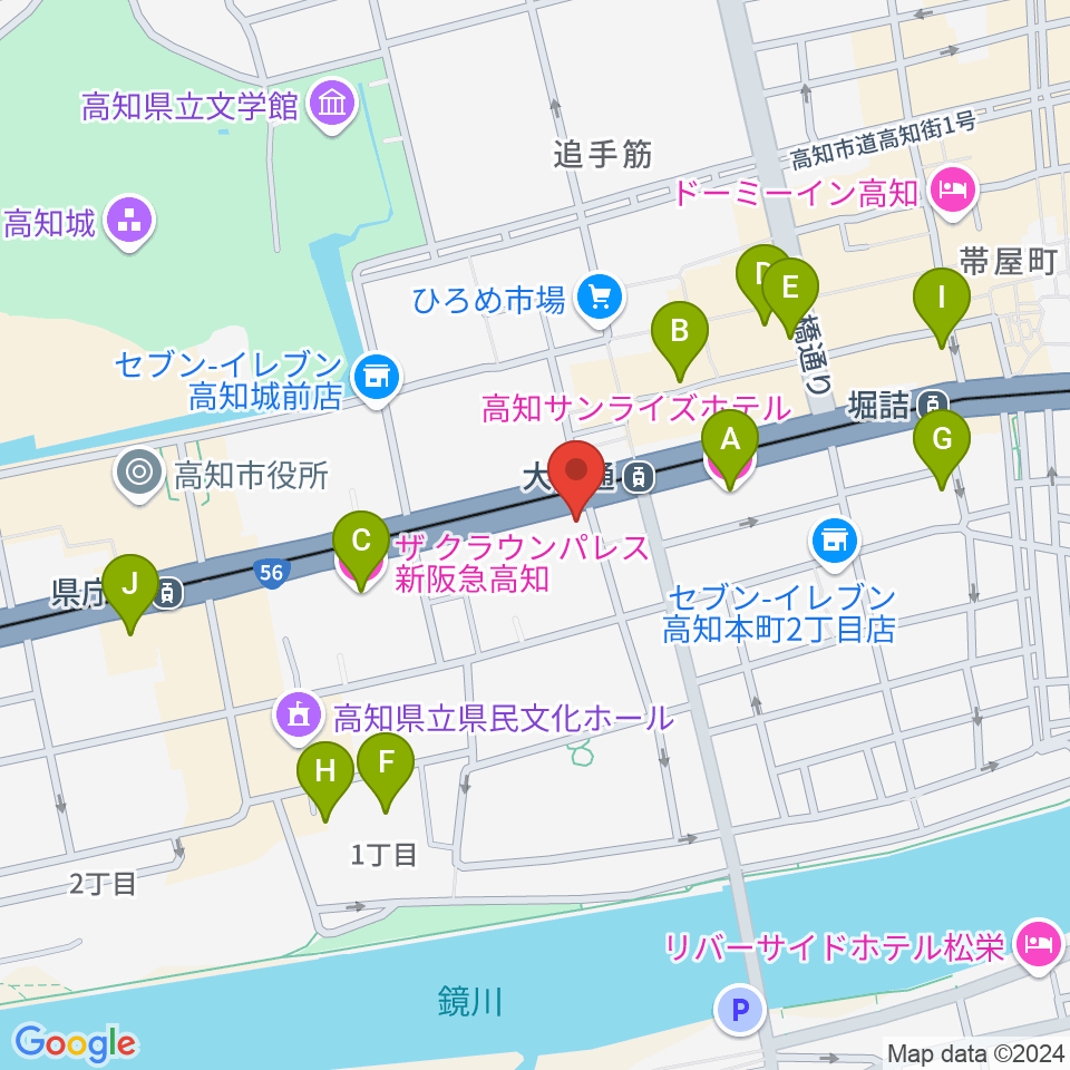 ラ・ヴィータホール周辺のホテル一覧地図