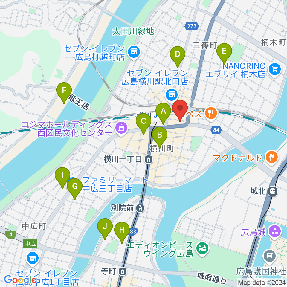 横川アップルジャム周辺のホテル一覧地図