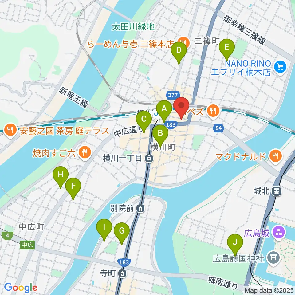 横川アップルジャム周辺のホテル一覧地図