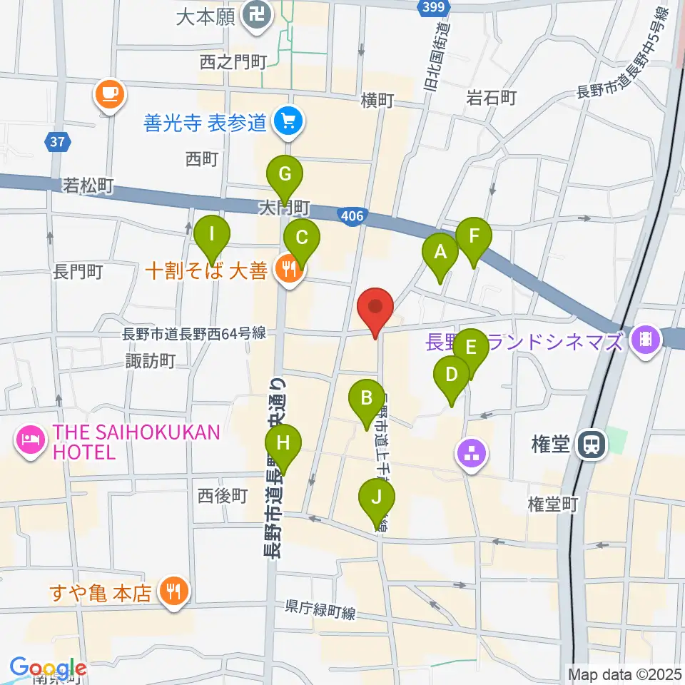 権堂ネオンホール周辺のホテル一覧地図