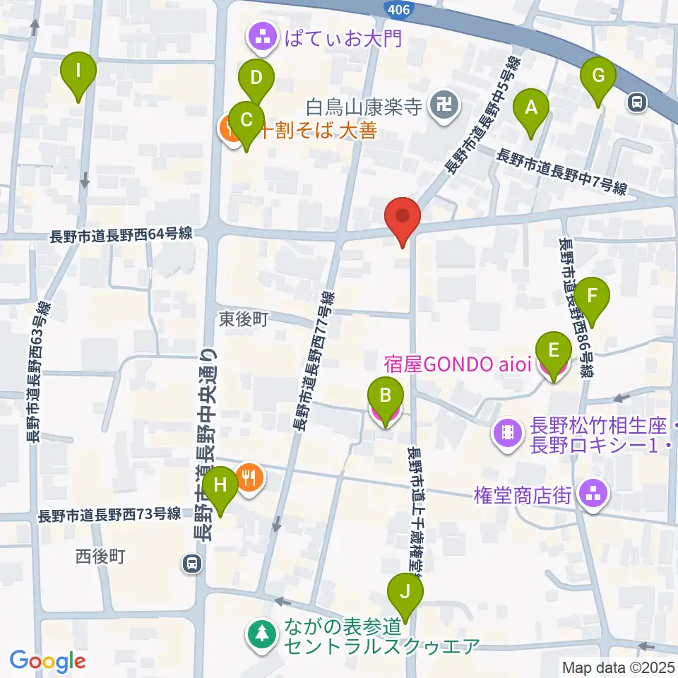 権堂ネオンホール周辺のホテル一覧地図