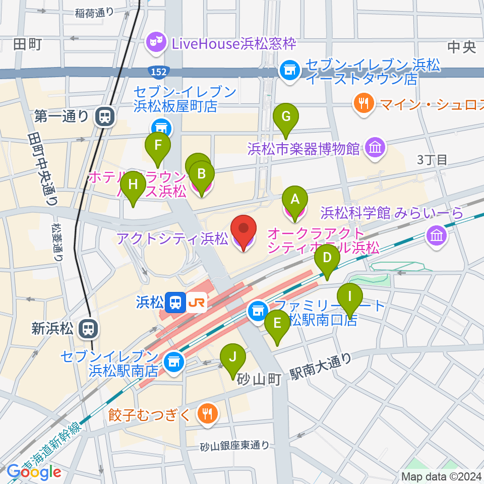 アクトシティ浜松周辺のホテル一覧地図