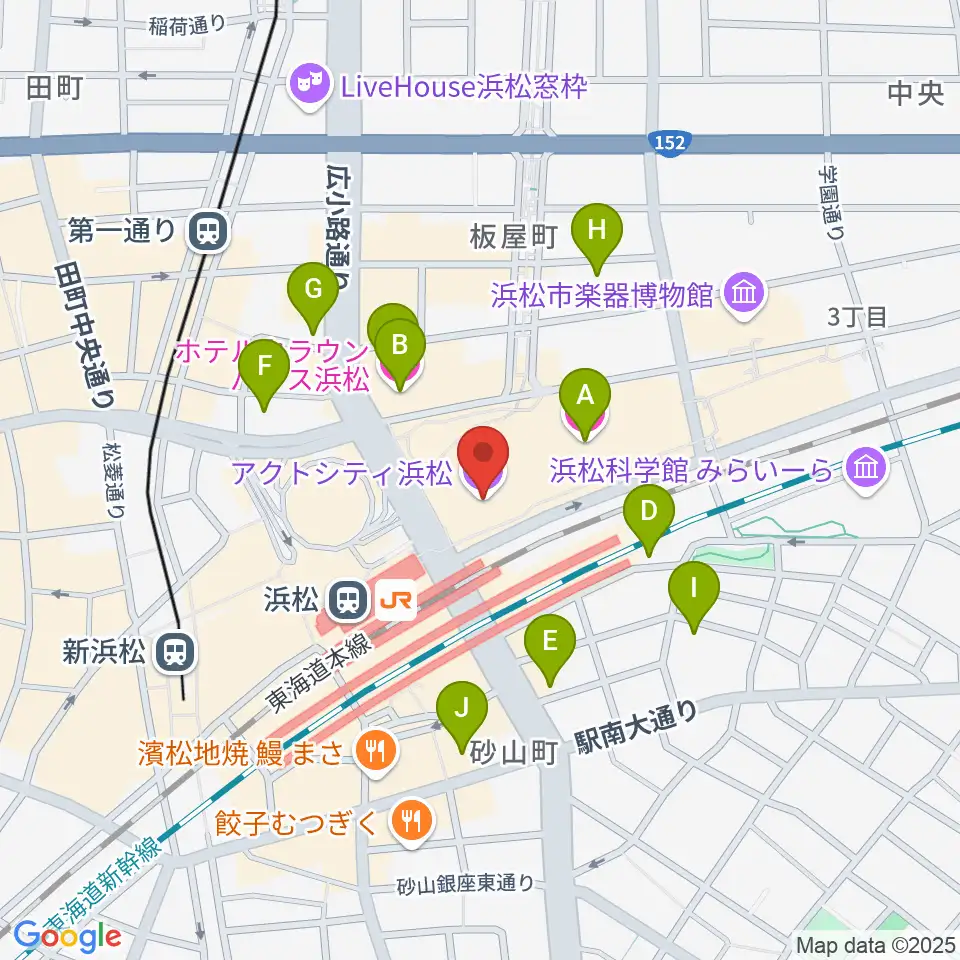 アクトシティ浜松周辺のホテル一覧地図
