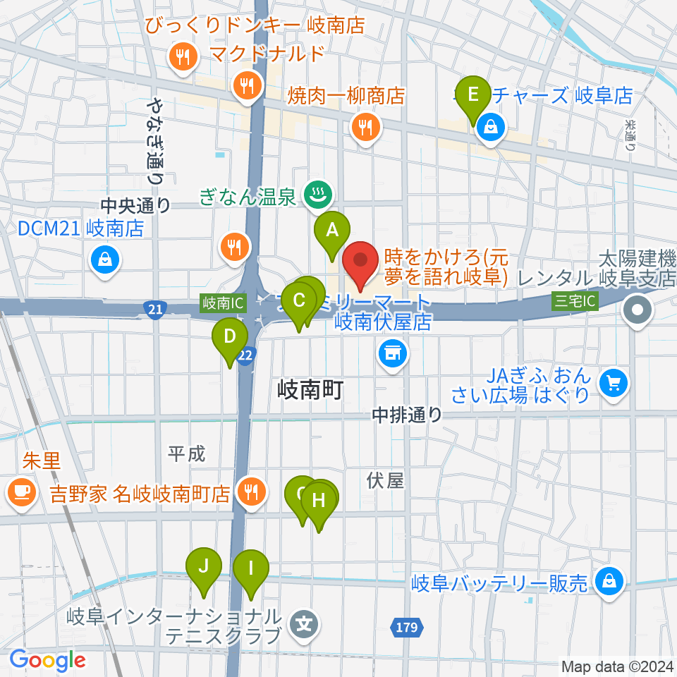 岐阜CLUB ROOTS周辺のホテル一覧地図