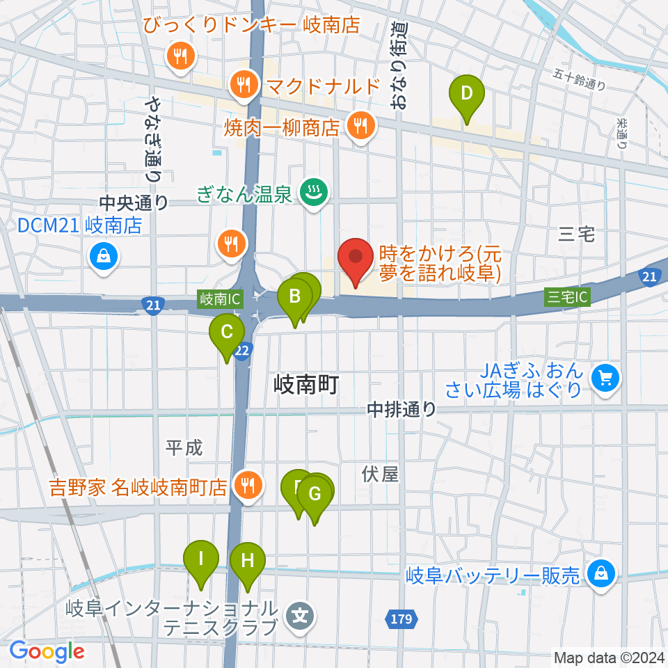 岐阜CLUB ROOTS周辺のホテル一覧地図