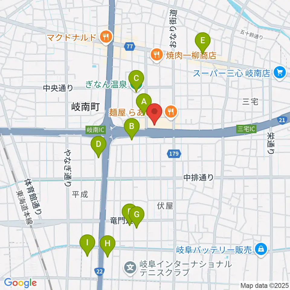 岐阜CLUB ROOTS周辺のホテル一覧地図