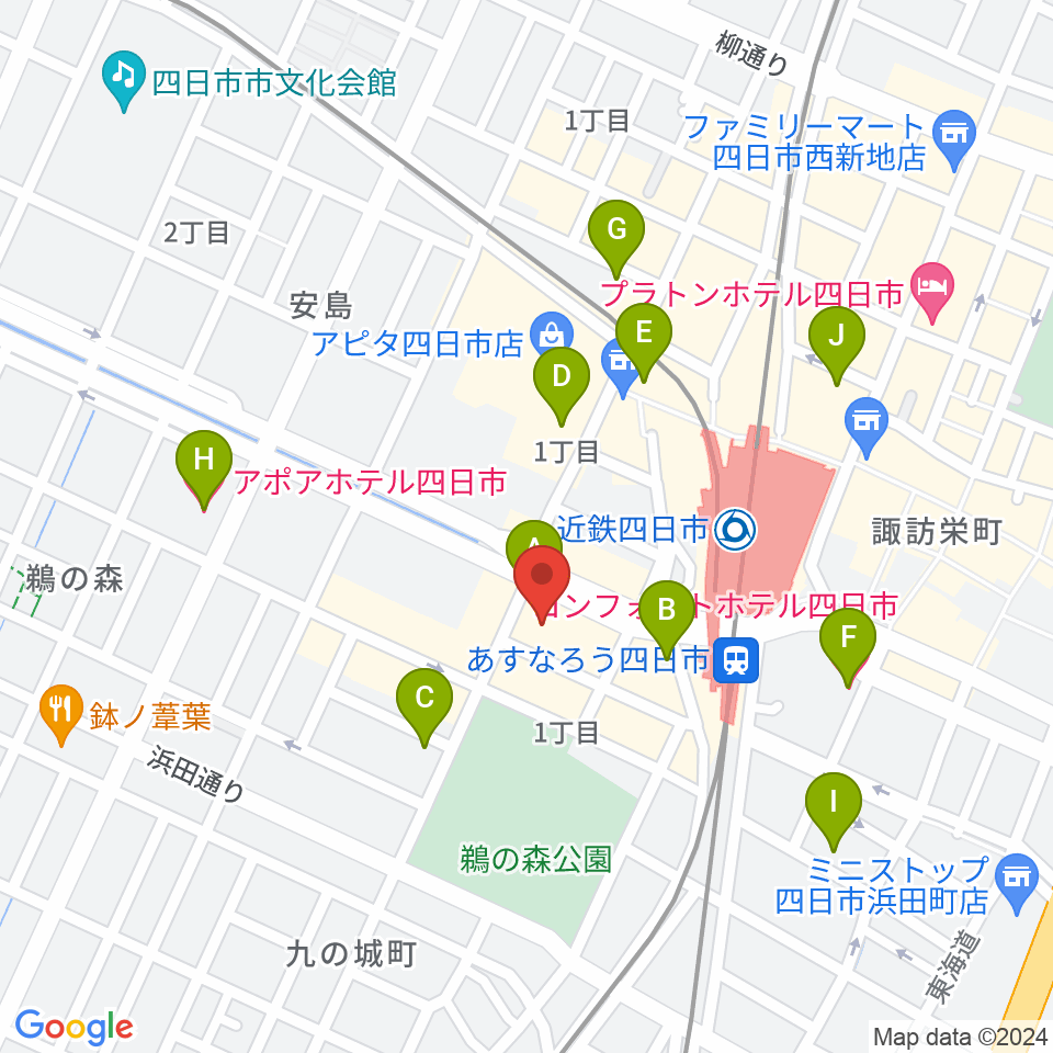 四日市CLUB CHAOS周辺のホテル一覧地図