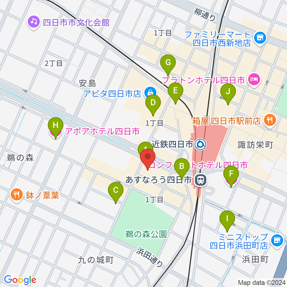 四日市CLUB CHAOS周辺のホテル一覧地図