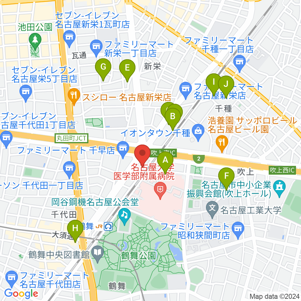 鶴舞DAYTRIP周辺のホテル一覧地図