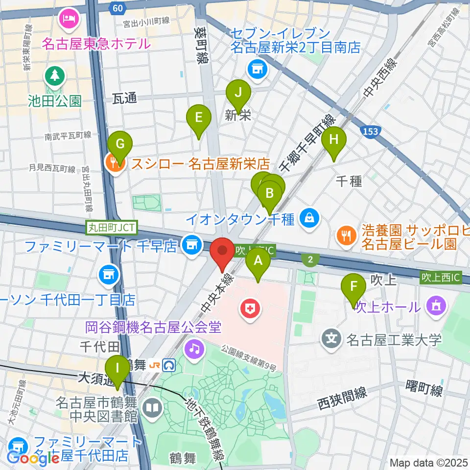 鶴舞DAYTRIP周辺のホテル一覧地図