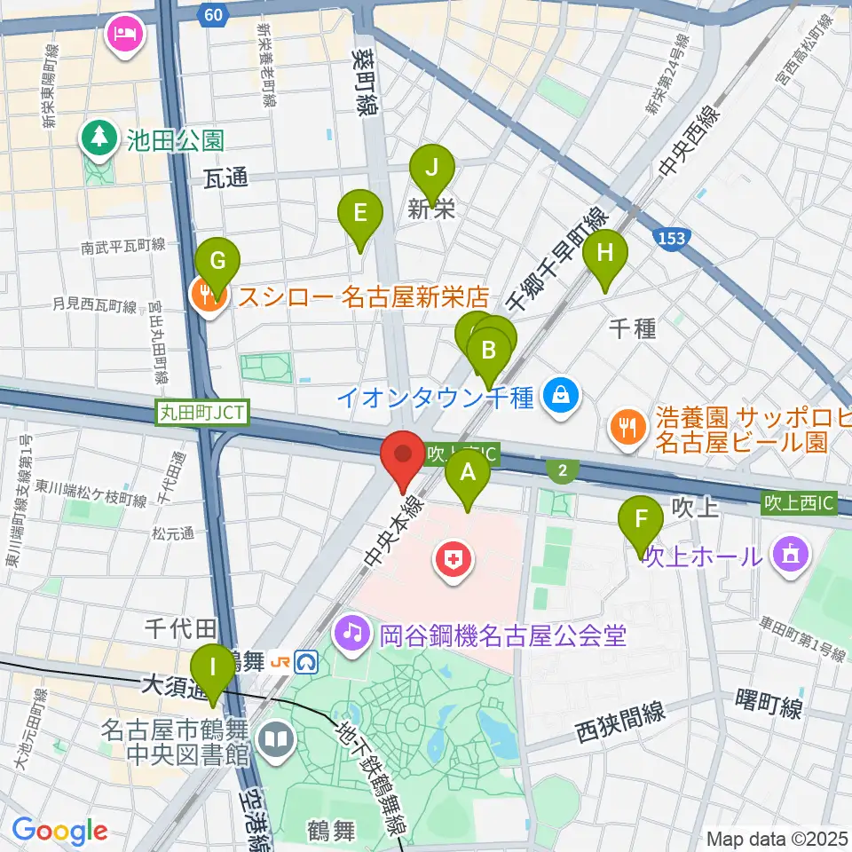 鶴舞DAYTRIP周辺のホテル一覧地図