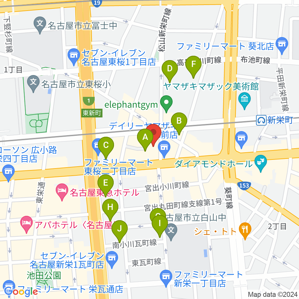 新栄DAYTRIVE周辺のホテル一覧地図
