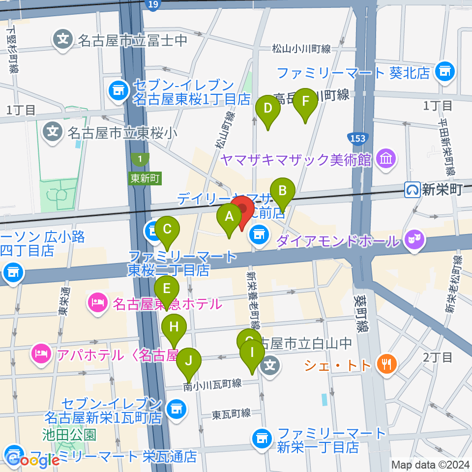 新栄DAYTRIVE周辺のホテル一覧地図