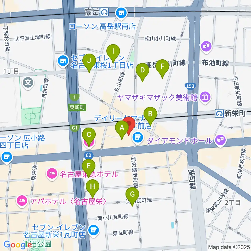新栄DAYTRIVE周辺のホテル一覧地図