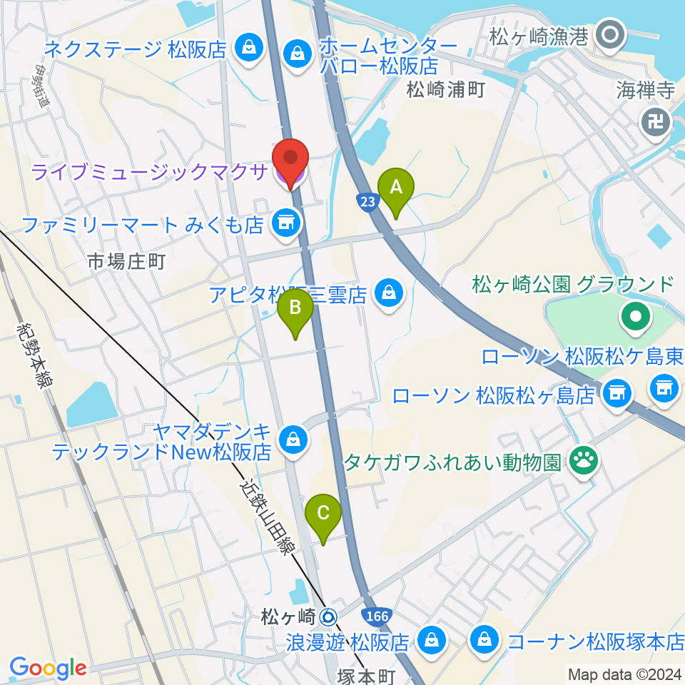 松阪マクサ周辺のホテル一覧地図